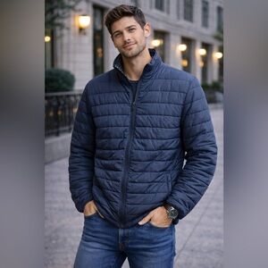 Men's Blue Puffer Jacket